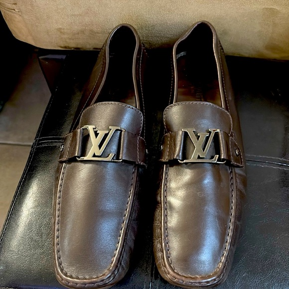 Authentic Louis Vuitton Black Leather Mens Loafer Marked Size 11.5 - Picture 13 of 13